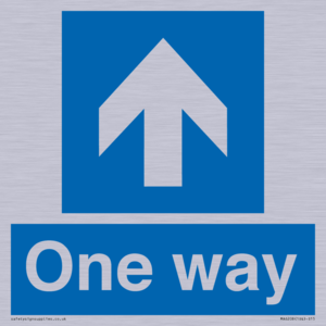One way with up directional arrow